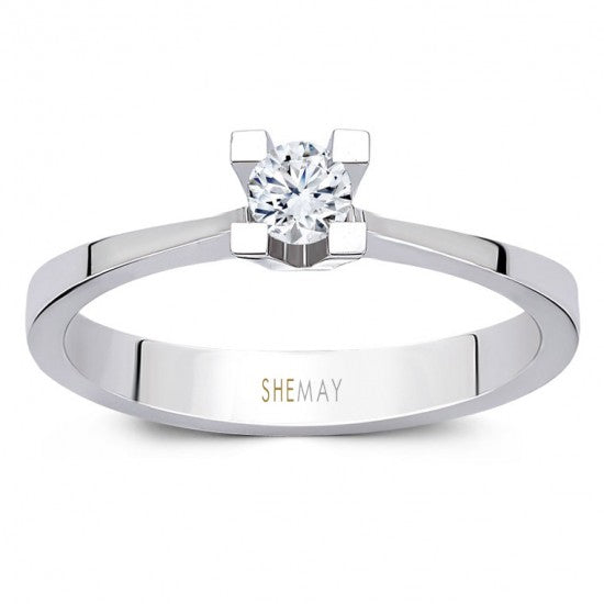 Класически годежен пръстен с диамант 0.10 карата